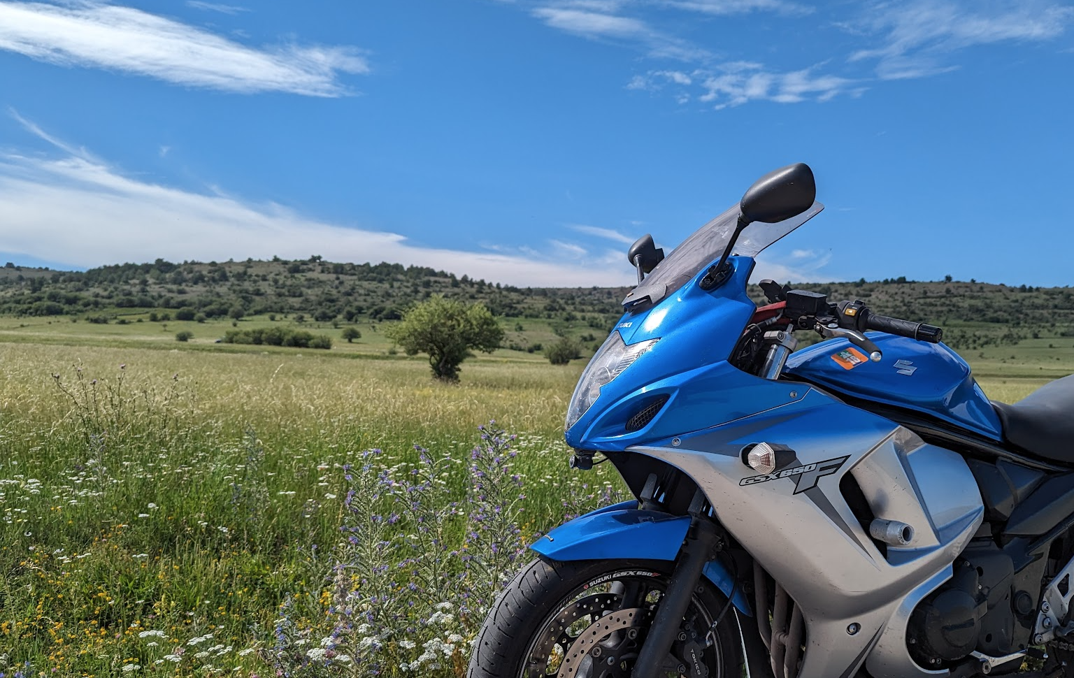 Motorcycle on a scenic road